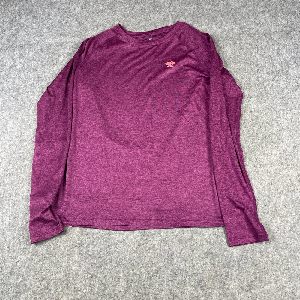 Rabbit EZ Tee Long Sleeve Running Shirt Heathered Purple Womens Large